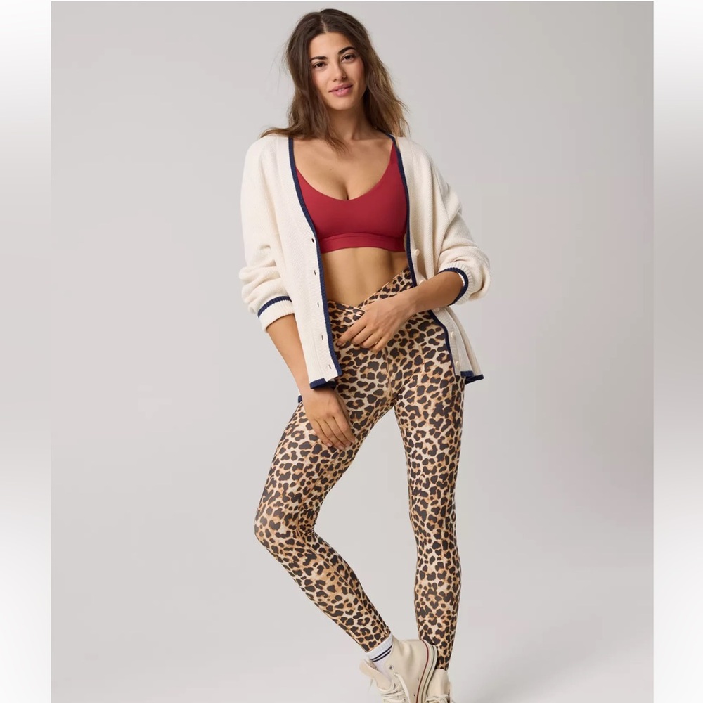 Aerie Offline Real Me High Waisted‎ Crossover Legging leopard Print XS long NWT